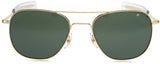 American Optical AO Eyewear  57MM Gold / Green Lens Original Pilots Sunglasses
