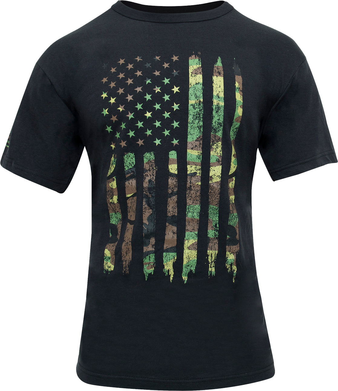Camo - Distressed US Flag Athletic Fit T-Shirt