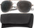 Gold - Military GI Style 58mm Pilots Aviator Sunglasses with Case - Smoke Lenses