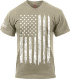 Desert Sand - Distressed US Flag Athletic Fit T-Shirt