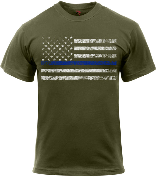Olive Drab - Thin Blue Line T-Shirt