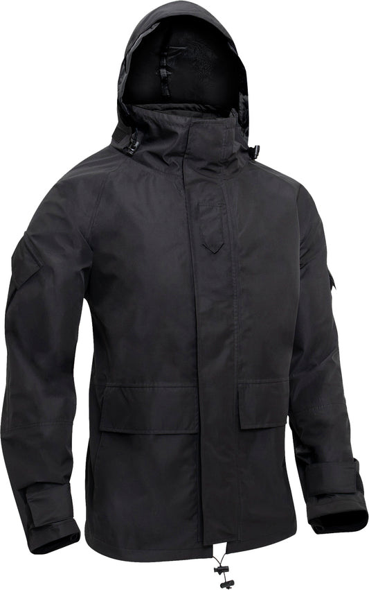 Black - Tactical Hard Shell Waterproof Jacket Military Rain Jacket Breathable Outdoor Shell