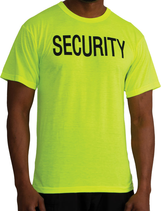 Safety Green 2-Sided Security T-Shirt Comfortable Short Sleeve Shirt