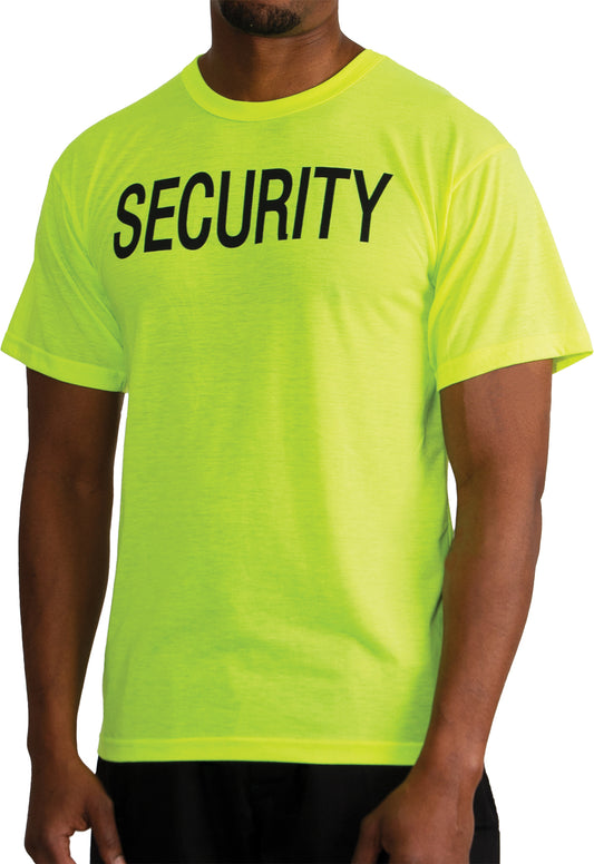 Safety Green 2-Sided Security T-Shirt Comfortable Short Sleeve Shirt
