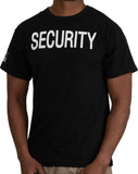 Black - 2-Sided Security T-Shirt with US Flag On Sleeve