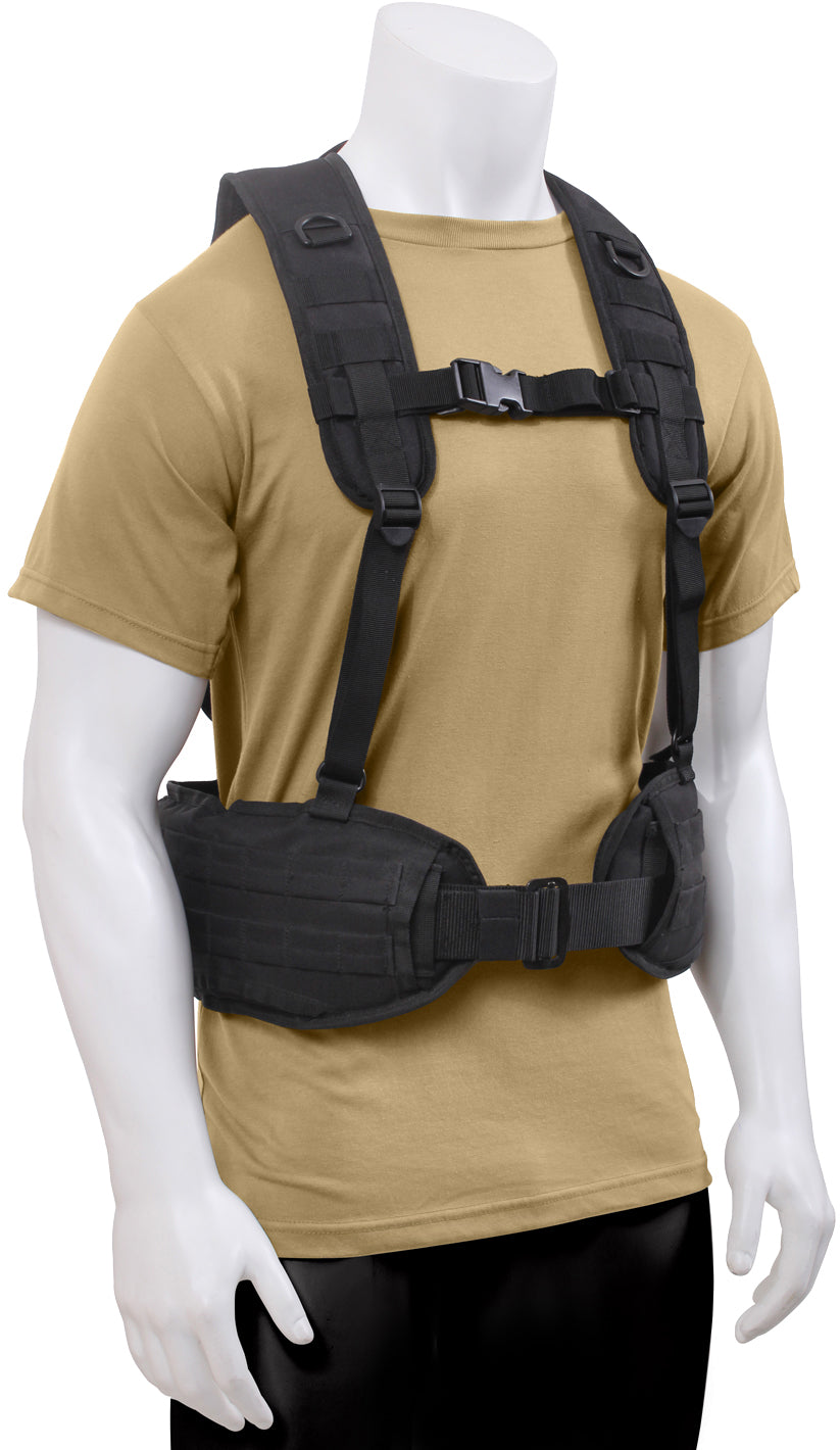Black Tactical Load Bearing Military MOLLE Police Battle Belt Harness Vest  - Galaxy Army Navy