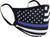 Thin Blue Line Flag Reusable 3-Layer Polyester Face Mask