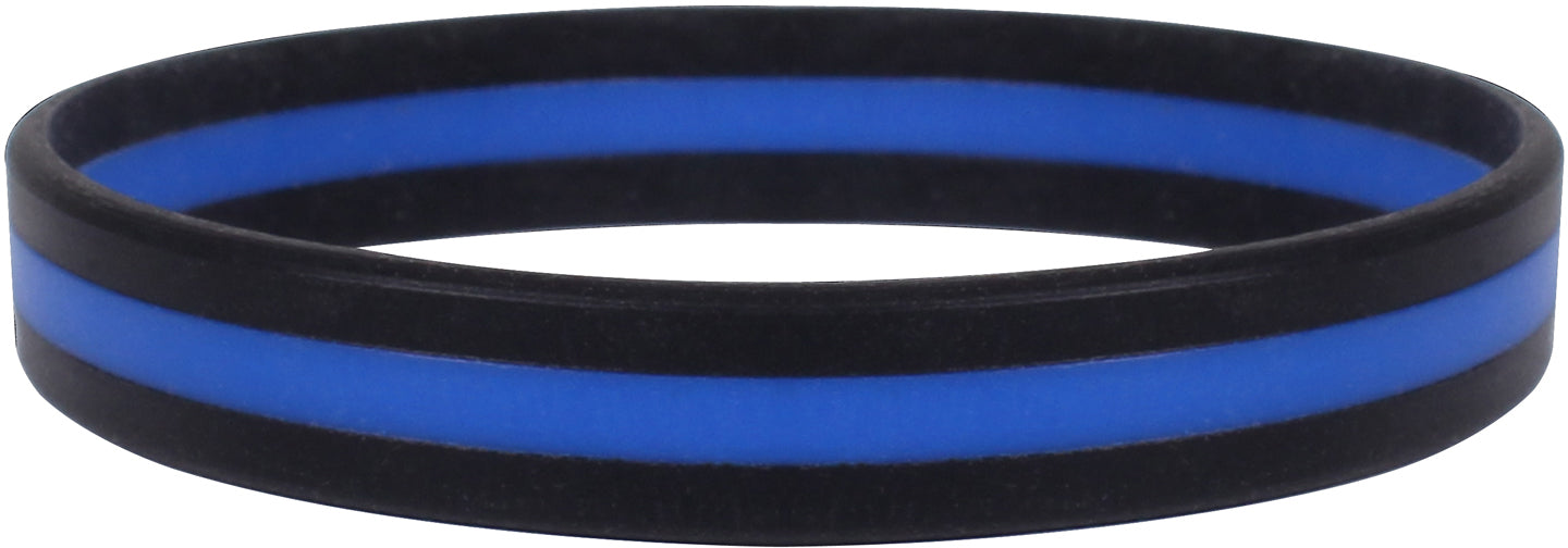 Silicone Thin Blue Line Bracelet