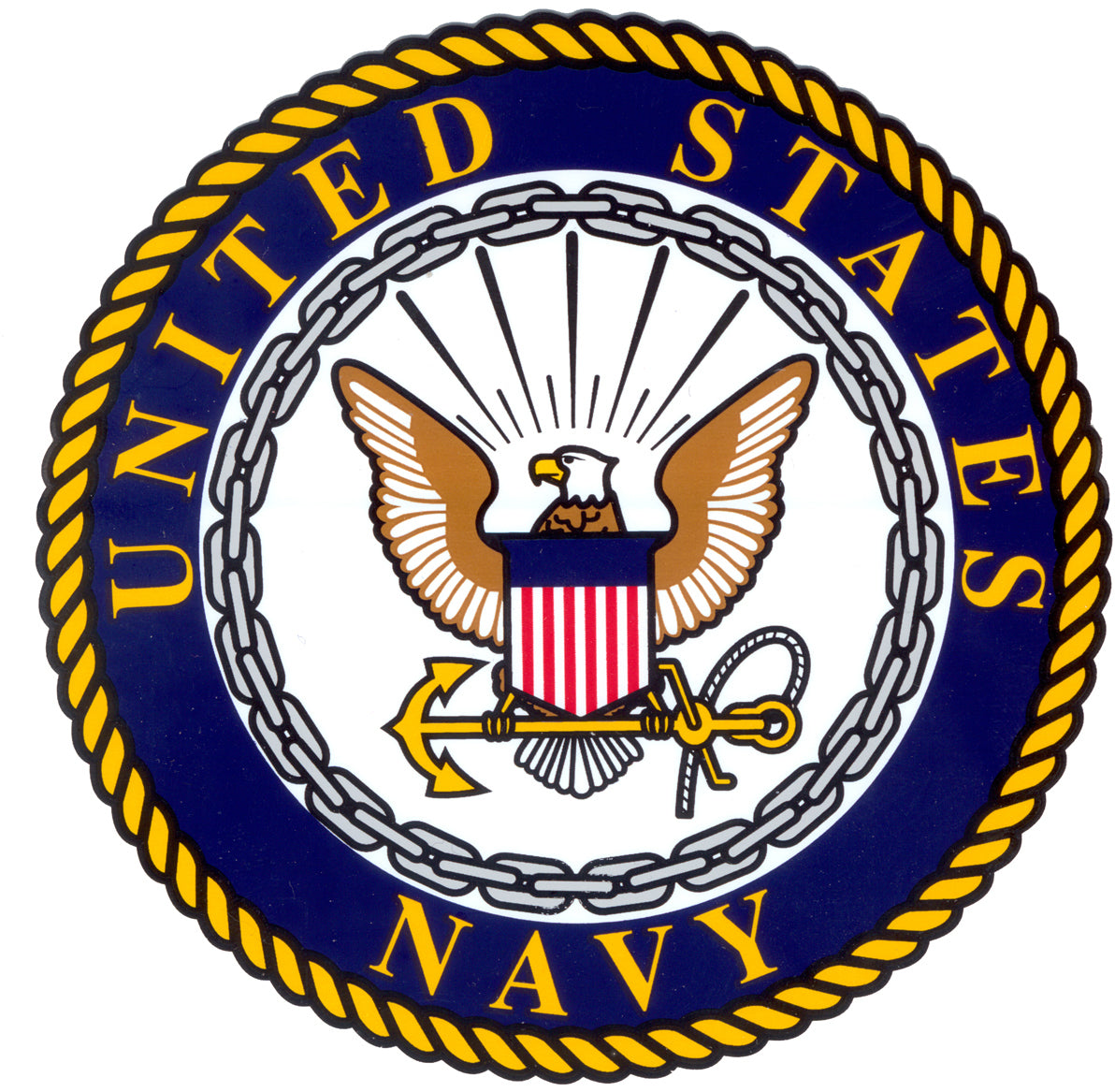 United States Navy with Crest Logo Decal/Outside