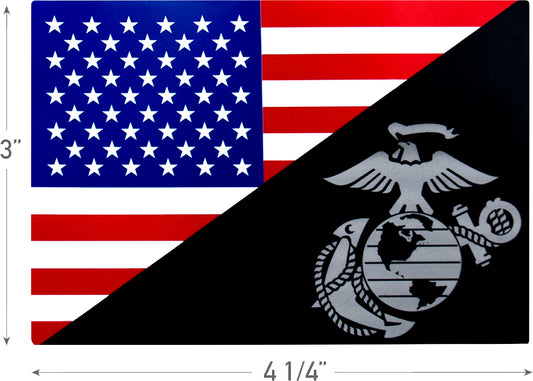 USMC Eagle, Globe and Anchor Flag Decal (Outside / Back Gum)