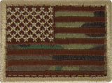 Multicam Mini US Flag Patch With Hook Back