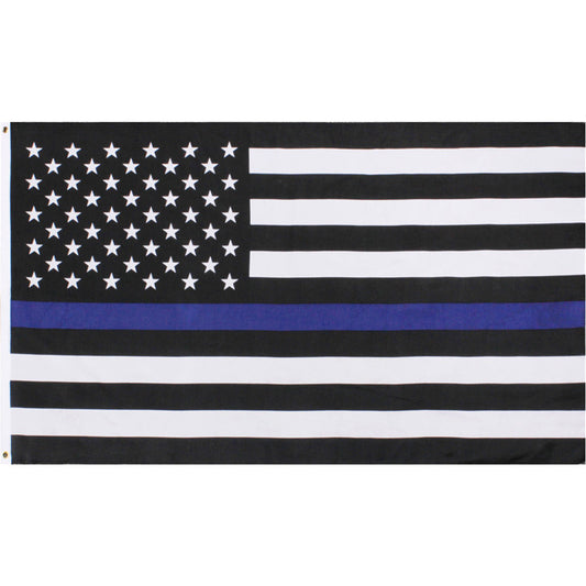 US American Flag Thin Blue Line (Support the Police) Flag 2' x 3'