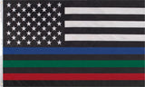 Thin Red, Blue, and Green Line US Flag - 3' x 5'