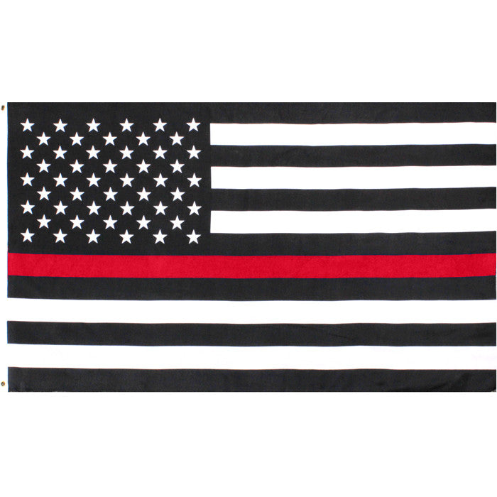 US American Flag Thin Red Line (Support the Firemen) Flag 3' x 5'