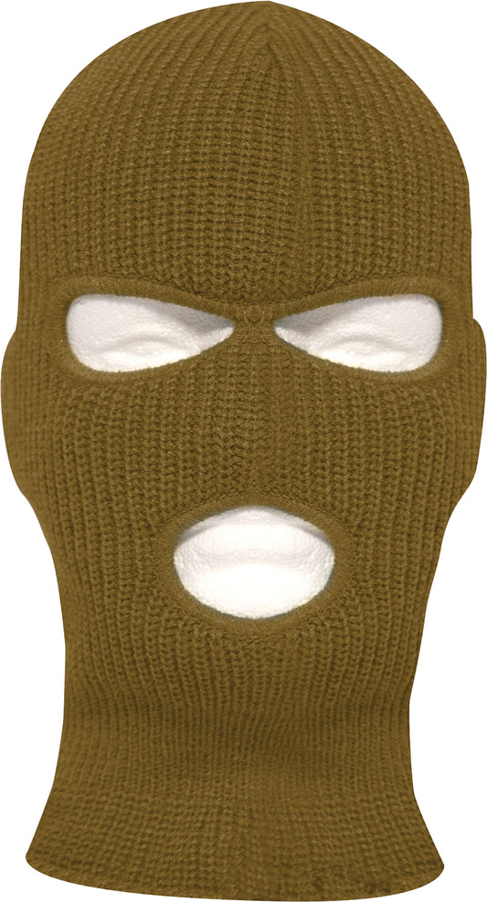 Three Hole Deluxe Face Mask - Acrylic Fine Knit Thick for Cold Weather