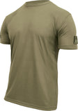 Coyote Brown AR 670-1 - Tactical Patch Loop US Flag T-Shirt, Athletic Fit, Moisture Wicking, Poly