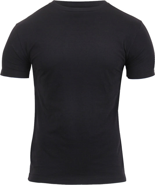 Black - Tactical Gym T-Shirt, Athletic Fit, Solid Color, Poly/Cotton