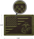 Olive Drab US Flag / USMC Eagle, Globe and Anchor Morale Patch