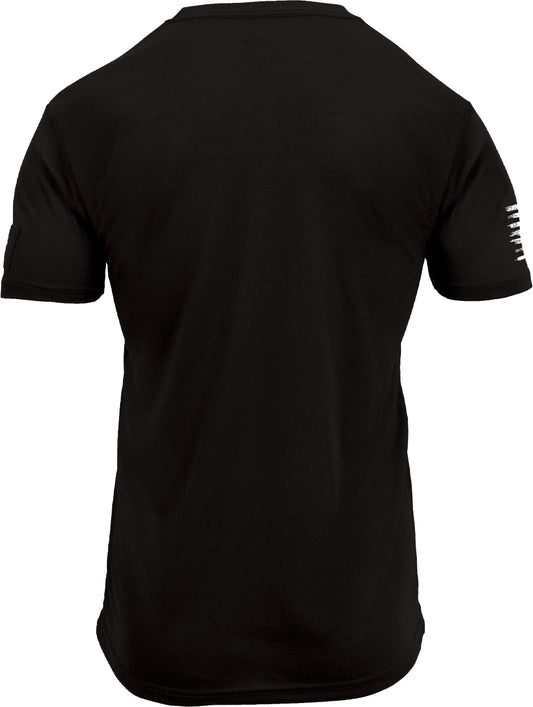 Black - Tactical Patch Loop US Flag T-Shirt, Athletic Fit, Moisture Wicking, Poly