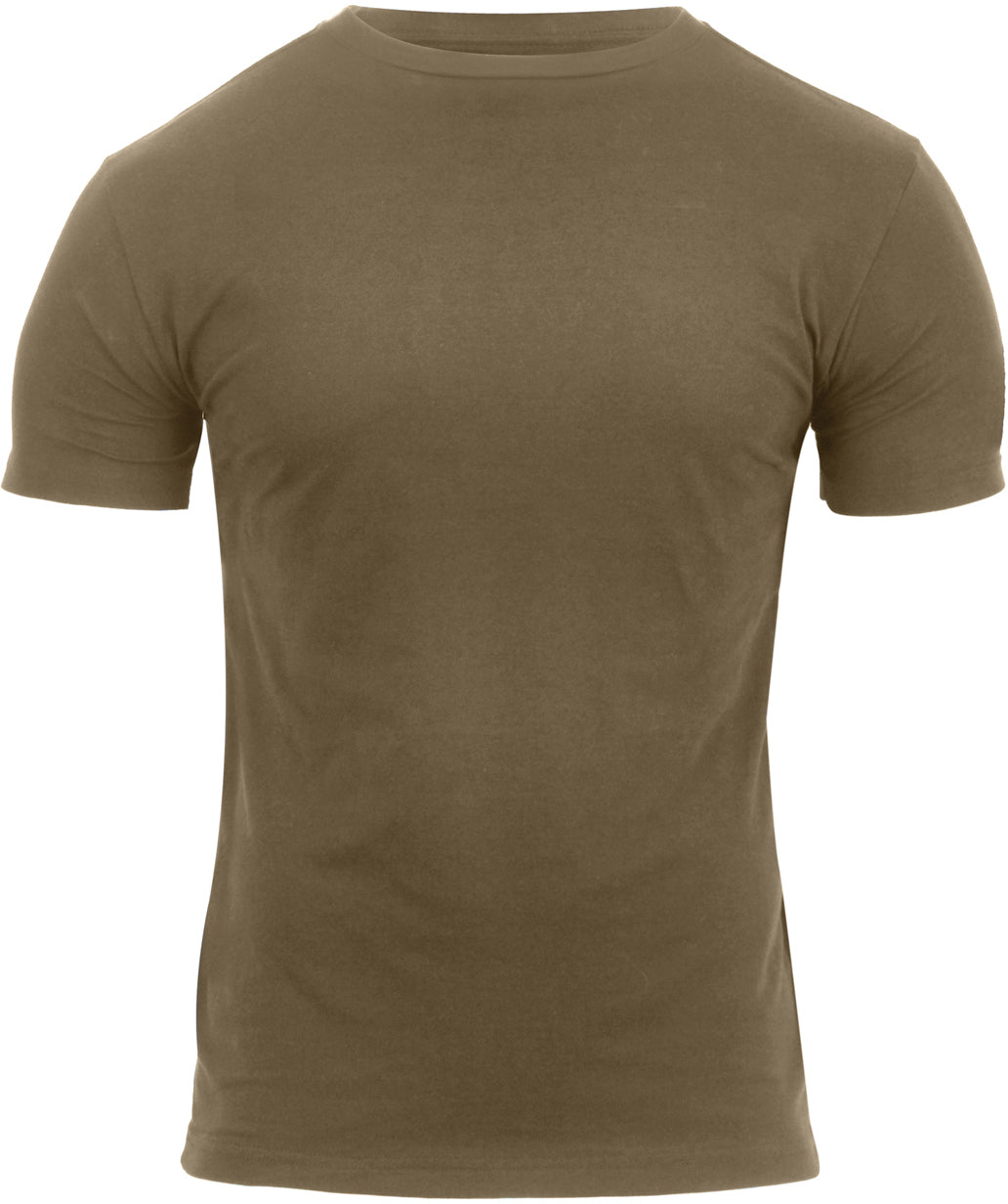 Coyote Brown - Athletic Fit Solid Color Military T-Shirt