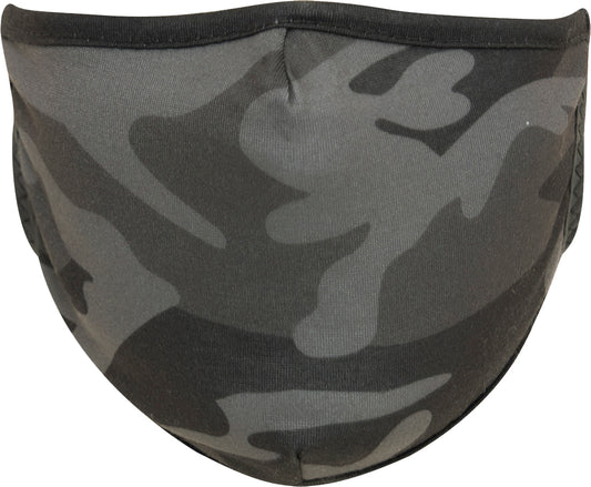 Black Camouflage 3-Layer Polyester Face Mask