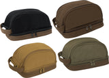 Deluxe Canvas Travel Kit Two Tone Dopp Toiletry Bag with Carry Handle