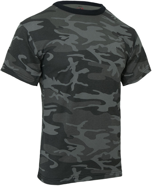 Black Camo - Tactical Short Sleeve T-Shirt, Poly/Cotton
