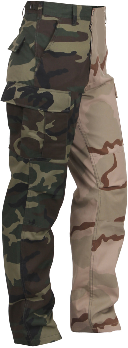 Woodland / Tri-Color Camo - Tactical BDU Pants Cargo Fatigues - Poly/Cotton Twill - Button Fly