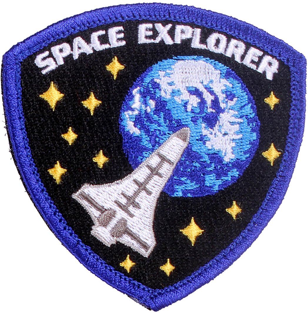 Blue Space Explorer Astronaut Morale Patch with Hook & Loop Back 3