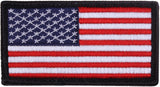 Red White Blue - US Flag Patch with Black Border / Hook and Loop Closure - USA Made