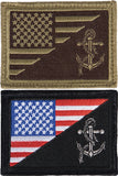 US Flag / USN Anchor Patch With Hook Back