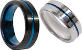 Tungsten Carbide Thin Blue Line Ring