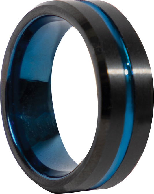 Tungsten Carbide Thin Blue Line Ring