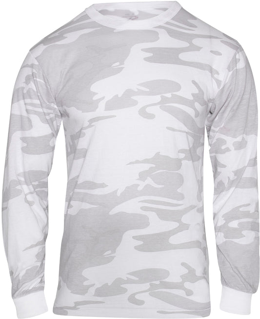 White Camo - Tactical Long Sleeve T-Shirt, Poly/Cotton