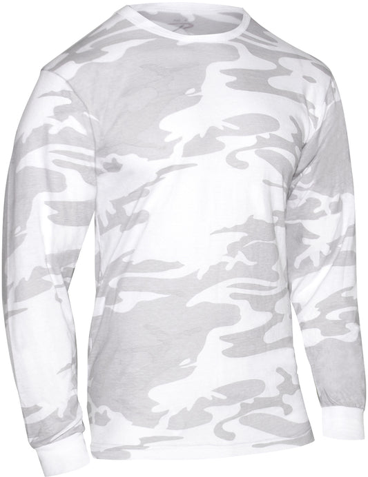 White Camo - Tactical Long Sleeve T-Shirt, Poly/Cotton