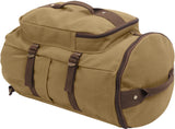 Coyote Brown / Brown - 19 Inches Convertible Canvas Duffle / Backpack