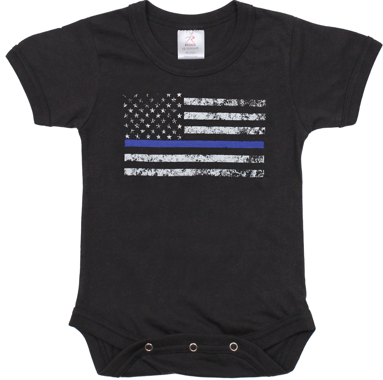 Black - Thin Blue Line One-Piece Infant Bodysuit