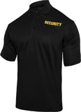 Black W/ Gold Lettering - Moisture Wicking Security Polo Shirt