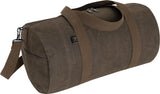 Brown - Waxed Canvas Shoulder Duffle Bag - 19 Inch