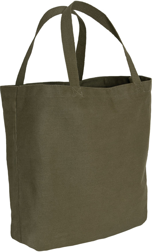 Olive Drab - Heavyweight Cotton Canvas Solid Tote Carry Bag