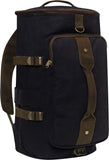 Black/Brown - Convertible Canvas Duffle / Backpack - 19 Inches