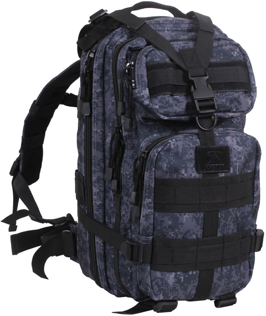 Midnight Blue Digital Camo Military MOLLE Medium Transport Pack Backpack - Tactical 600D Gear Backpack