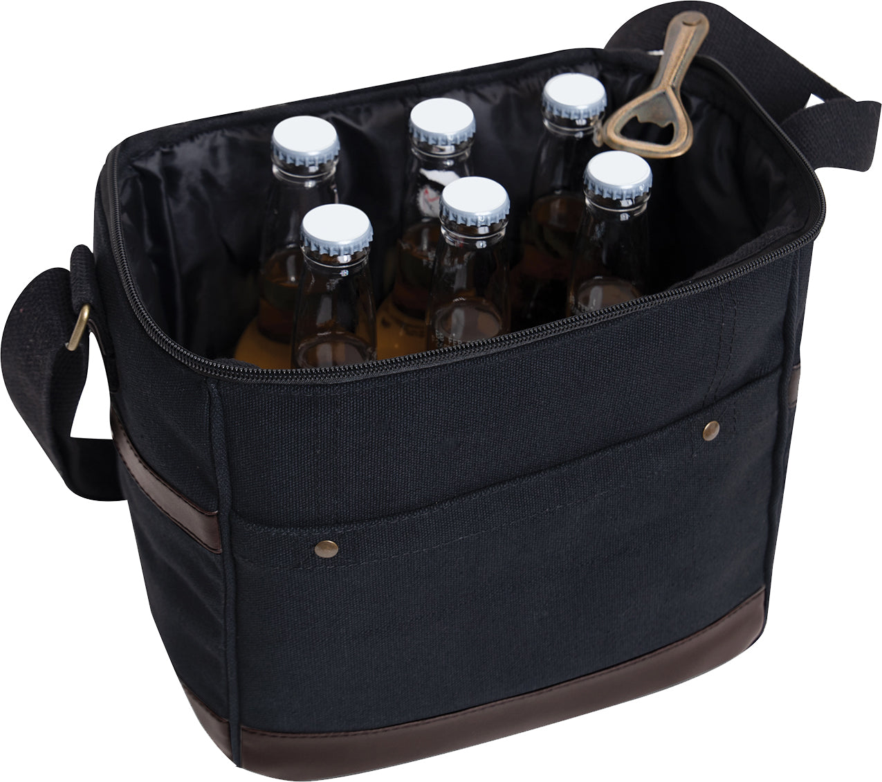 Black - Canvas Insulated Cooler Bag