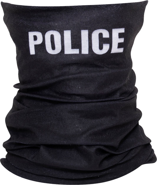 Black - POLICE Lightweight Tactical Multi-Use Thin Neck Wrap, Polyester