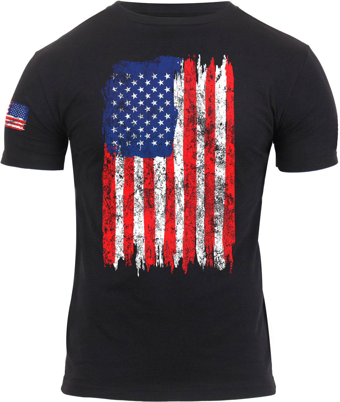 Red / White / Blue Distressed US Flag Athletic Fit T-Shirt