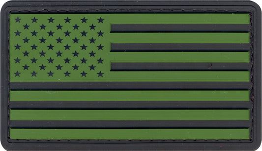 Black / Olive Drab PVC US Flag Patch With Hook Back