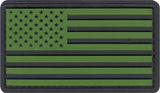 Black / Olive Drab PVC US Flag Patch With Hook Back