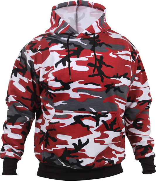 Red Camo Camo Pullover Hooded Sweatshirt