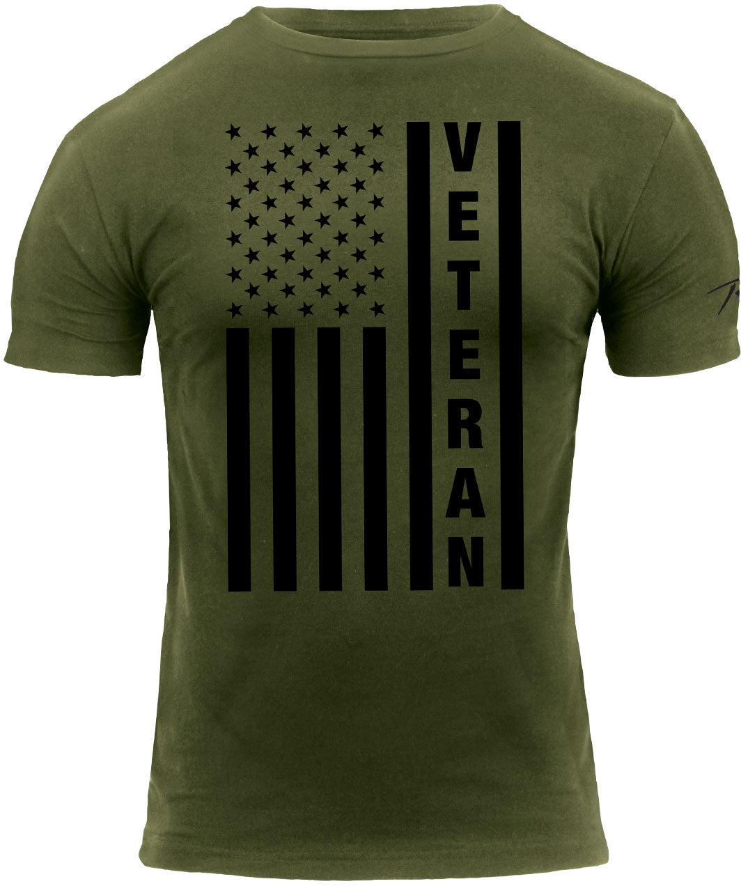 Olive Drab Veteran USA Flag T-Shirt