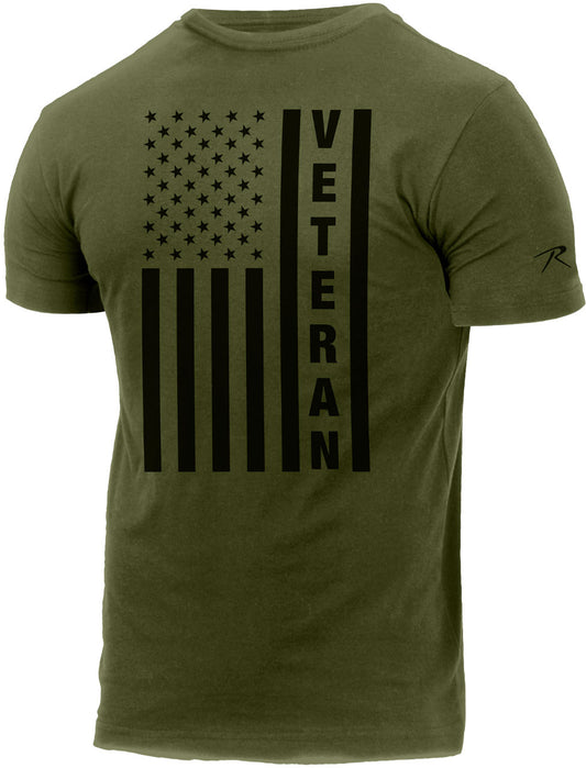 Olive Drab Veteran USA Flag T-Shirt